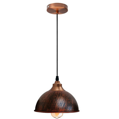 Ledsone Rustic Red Dome Vintage Pendant Light With E27 Base 1M Industrial Ceiling Lamp Ideal For Dining Rooms Bars - image 1
