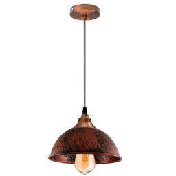 Ledsone Rustic Red Dome Vintage Pendant Light With E27 Base 1M Industrial Ceiling Lamp Ideal For Dining Rooms Bars - thumbnail 8
