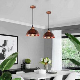Ledsone Rustic Red Dome Vintage Pendant Light With E27 Base 1M Industrial Ceiling Lamp Ideal For Dining Rooms Bars - thumbnail 6