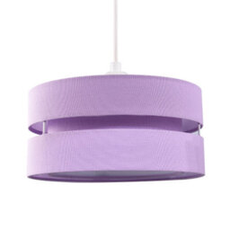 Happy Homewares Contemporary Quality Lilac Linen Fabric Triple Tier Ceiling Pendant Light Shade