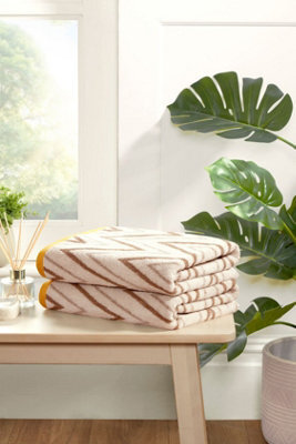 Rapport Home Helix Pure Cotton Bath Sheet Towels Set Of 2 (Brown) - image 1