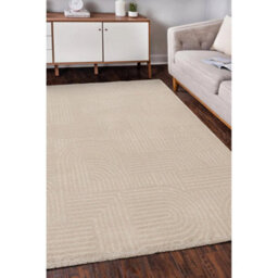Melrose Solero Decorative Arc Lines Natural Medium Indoor Area Rug 120/170Cm - thumbnail 1