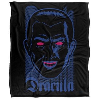 Universal Monsters Silky Neon Dracula Soft Touch Blanket Blue/black (One Size) - image 1