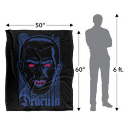 Universal Monsters Silky Neon Dracula Soft Touch Blanket Blue/black (One Size) - thumbnail 4