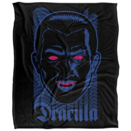 Universal Monsters Silky Neon Dracula Soft Touch Blanket Blue/black (One Size) - thumbnail 1