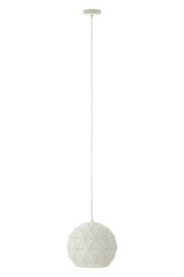 Orsina White Pendant Light, Geometric Metal Shade With Slotted Design, Durable Steel Hanging Lamp - image 1
