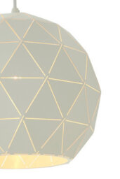 Orsina White Pendant Light, Geometric Metal Shade With Slotted Design, Durable Steel Hanging Lamp - thumbnail 5