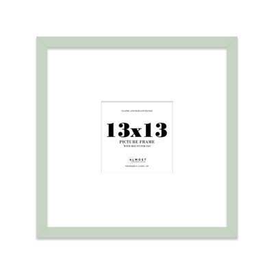 "13X13"" Mint Green Picture Frame - 13X13"" Square Frame With 9X9"" Mount For 13X13""/9X9"" Pictures Moderrn Style Thin Edge, 1 Pack" - image 1