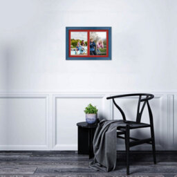 AK Frames 20X14 Navy Blue Classic Multi Photo Frame With Crimson Mount - Holds 2 Apertures (2X) A4 Photos - thumbnail 3