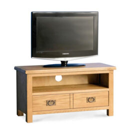Surrey Oak 90Cm Small Tv Unit - Fully Assembled By Roseland Furniture - thumbnail 1