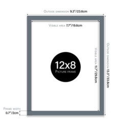 12X8 Grey Picture Frame (30.5 X 20.3Cm) Poster, Photo, Artwork, Gallery Wall Or Print - thumbnail 3