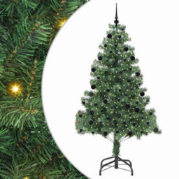 Vidaxl Christmas Tree With 300 Leds With Stand Green 210 Cm Pvc - thumbnail 2