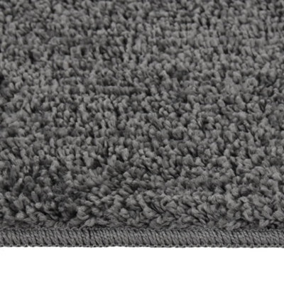 Berkfield Durable Shaggy Rug Dark Grey 120X170 Cm Anti Slip - image 1