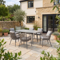 Artemis Home Westcott 6 Seat Garden Dining Set With Rectangular Table - Grey