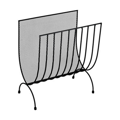 Black Metal Magazine Newspaper Rack Holder Standing Organiser - image 1