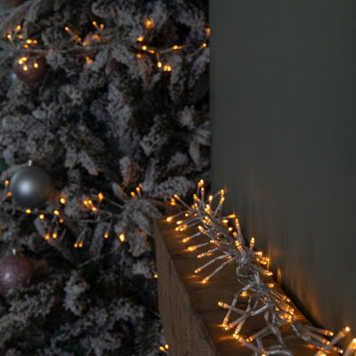 Samuel Alexander 9.3M 720 Led Christmas Cluster String Lights With Timer In Vintage Gold On Clear Cable - image 1