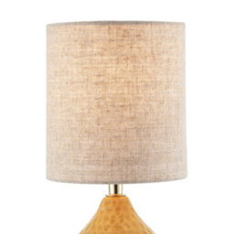 Happy Homewares Mustard Ceramic Gloss Table Lamp With Natural Oatmeal Linen Shade - thumbnail 5
