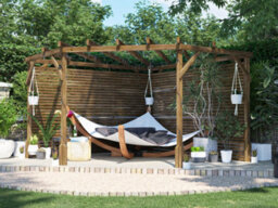 Dunster House Wooden Corner Pergola With Slatted Walls & Trellis 3M X 3M Utopia Diamond - thumbnail 1