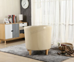 Westwood Luxury Faux Leather Tub Chair Armchair Office Reception Sofa Living Room Ivory - thumbnail 6