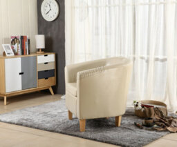 Westwood Luxury Faux Leather Tub Chair Armchair Office Reception Sofa Living Room Ivory - thumbnail 8