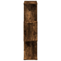 Berkfield Room Divider Bookcase 3-Tier Smoked Oak 70X24X97 Cm Engineered Wood - thumbnail 6