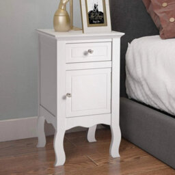 Tall Bedside Table Drawer Cabinet Small Side End Table Nightstand Storage Desks - thumbnail 1