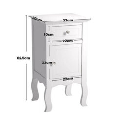 Tall Bedside Table Drawer Cabinet Small Side End Table Nightstand Storage Desks - thumbnail 2