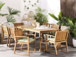 Beliani Set Of 8 Garden Chair Cushions Sassari 46 X 46 Cm Light Green - thumbnail 2