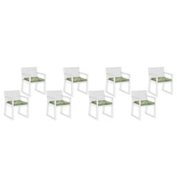Beliani Set Of 8 Garden Chair Cushions Sassari 46 X 46 Cm Light Green - thumbnail 4