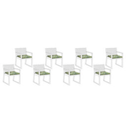 Beliani Set Of 8 Garden Chair Cushions Sassari 46 X 46 Cm Light Green - thumbnail 1