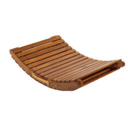 Charles Bentley Large Patio Folding Curved Reclining Fsc Wood Sun Lounger - thumbnail 5