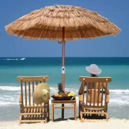 Costway Outdoor 190 Cm Hawaiian Patio Umbrella Thatch Folding Tilting Garden Parasol Sun Shade - thumbnail 4
