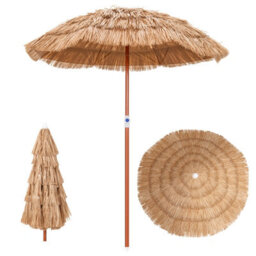 Costway Outdoor 190 Cm Hawaiian Patio Umbrella Thatch Folding Tilting Garden Parasol Sun Shade - thumbnail 1