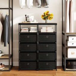 Gainoom Fabric Black Storage Tower Industrial Organizer Unit With 4 Drawers - thumbnail 5