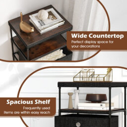 Gainoom Fabric Black Storage Tower Industrial Organizer Unit With 4 Drawers - thumbnail 7