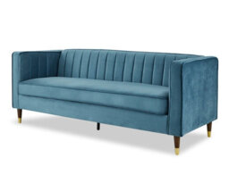 Home Detail Thomas Velvet Fabric 3 Seater Sofa, Blue - thumbnail 3