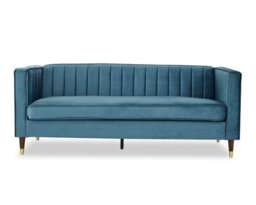 Home Detail Thomas Velvet Fabric 3 Seater Sofa, Blue - thumbnail 2