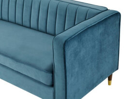 Home Detail Thomas Velvet Fabric 3 Seater Sofa, Blue - thumbnail 4