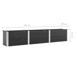 Berkfield Garden Raised Bed 300X50X54 Cm Wpc Grey - thumbnail 6