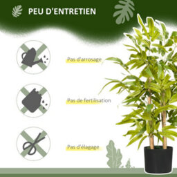 Artificial Bamboo Plant, 60Cm Tall - Realistic Trunk, Branches, Lichen, Leaves, Pot Included - thumbnail 6