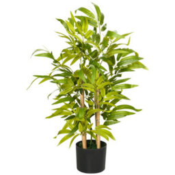 Artificial Bamboo Plant, 60Cm Tall - Realistic Trunk, Branches, Lichen, Leaves, Pot Included - thumbnail 1