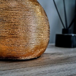 Valuelights Krista Modern Metallic Copper Effect Ceramic Table Lamp With Cream Shade - thumbnail 6