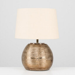 Valuelights Krista Modern Metallic Copper Effect Ceramic Table Lamp With Cream Shade - thumbnail 4