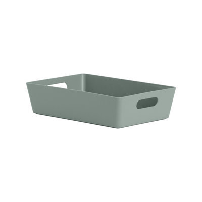 Wham Studio Etch Matt Light Green Plastic Nestable Storage Basket (H)6Cm (W)17Cm (D)17Cm - image 1