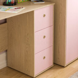 Lassic Junior Vida Neptune Pink & Oak 3 Drawer Desk Children Kids Furniture - thumbnail 5