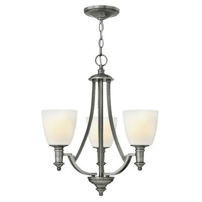 Elegant 3 Bulb Antique Nickel Chandelier Pendant Light For Modern Interiors