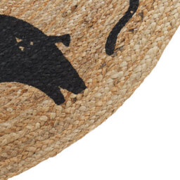 Wyld And Coco Beige Jute Round Rug 120Cm With Boho Black Animal Motif - thumbnail 4