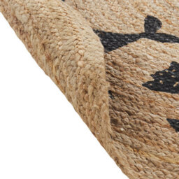 Wyld And Coco Beige Jute Round Rug 120Cm With Boho Black Animal Motif - thumbnail 5