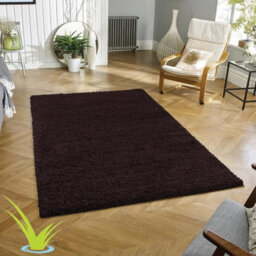 STALWART Modern Shaggy Rug - 5Cm Thick Pile Soft Touch Washable Area Rugs Carpet (Brown, 80X150Cm) - thumbnail 1