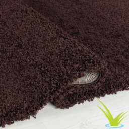 STALWART Modern Shaggy Rug - 5Cm Thick Pile Soft Touch Washable Area Rugs Carpet (Brown, 80X150Cm) - thumbnail 2
